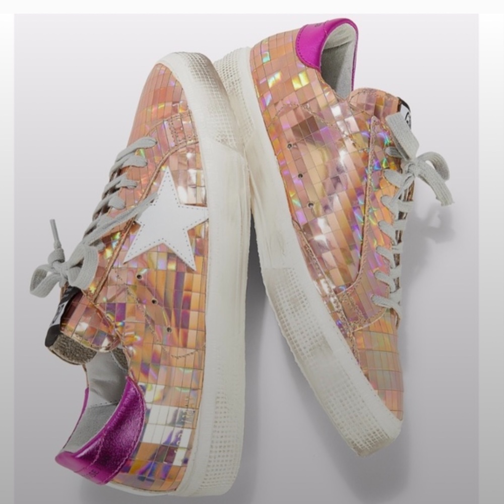 Golden Goose May Mirror Rose Gold Sneakers